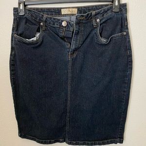 Dark blue denim skirt